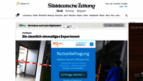 What Sueddeutsche.com website looked like in 2020 (4 years ago)