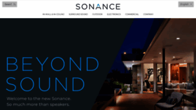 What Sonance.com website looked like in 2020 (4 years ago)
