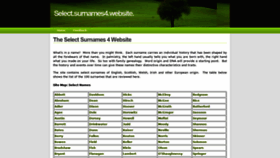 What Selectsurnames4.com website looked like in 2020 (3 years ago)
