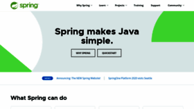What Springframework.org website looked like in 2020 (3 years ago)