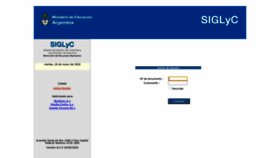 What Siglyc.educacion.gob.ar website looked like in 2020 (5 years ago)