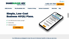 What Sharebuilder401k.com website looked like in 2020 (3 years ago)