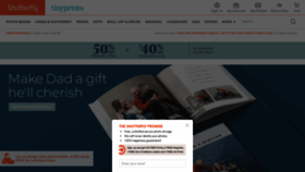 What Shutterfly.com website looked like in 2020 (4 years ago)