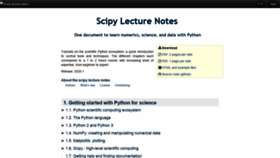 What Scipy-lectures.org website looked like in 2020 (3 years ago)