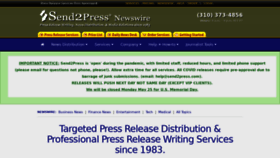What Send2press.com website looked like in 2020 (3 years ago)