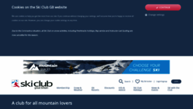 What Skiclub.co.uk website looked like in 2020 (3 years ago)