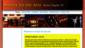 What Societyforthearts.org website looked like in 2020 (3 years ago)