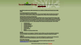 What Secureonlinegiving.com website looked like in 2020 (3 years ago)