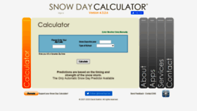What Snowdaycalculator.com website looked like in 2020 (3 years ago)