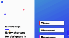 What Shortcuts.design website looked like in 2020 (3 years ago)