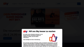 What Sky.de website looked like in 2020 (3 years ago)