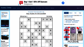 What Sudoku.com.au website looked like in 2020 (3 years ago)