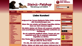 What Steinis-petshop.de website looked like in 2020 (3 years ago)