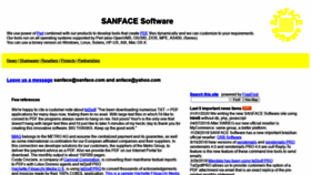 What Sanface.com website looked like in 2020 (3 years ago)