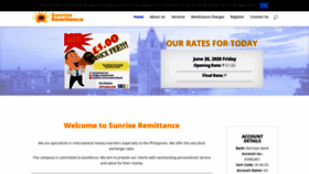 What Sunriseremit.com website looked like in 2020 (3 years ago)