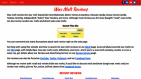 What Scentedwaxmeltreviews.com website looked like in 2020 (3 years ago)