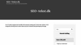 What Seotekst.dk website looked like in 2020 (3 years ago)