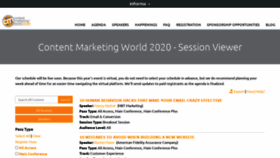 What Schedule.contentmarketingworld.com website looked like in 2020 (3 years ago)