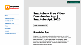 What Snaptubeapp.net website looked like in 2020 (3 years ago)