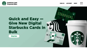 What Starbuckscardb2b.com website looked like in 2020 (3 years ago)