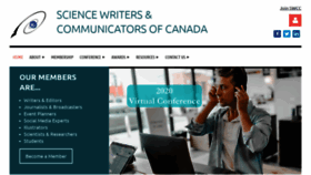 What Sciencewriters.ca website looked like in 2020 (3 years ago)