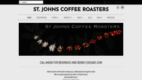 What Stjohnscoffee.com website looked like in 2020 (5 years ago)