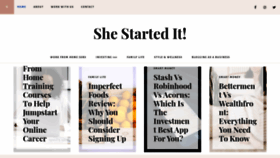 What Shestartedit.co website looked like in 2020 (3 years ago)