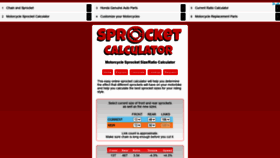 What Sprocketcalculator.com website looked like in 2020 (3 years ago)