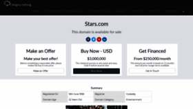 What Stars.com website looked like in 2020 (3 years ago)