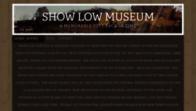 What Showlowmuseum.com website looked like in 2020 (4 years ago)