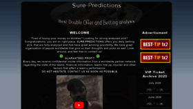 What Sure-predictions.com website looked like in 2020 (3 years ago)
