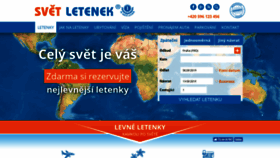 What Svet-letenek.cz website looked like in 2020 (3 years ago)