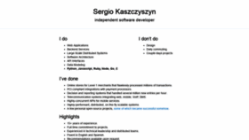 What Sergiokas.com website looked like in 2020 (3 years ago)