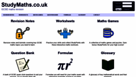 What Studymaths.co.uk website looked like in 2020 (3 years ago)