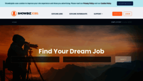 What Showbizjobs.com website looked like in 2020 (4 years ago)