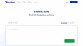 What Sharedcount.com website looked like in 2020 (3 years ago)