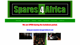 What Spares4africa.co.za website looked like in 2020 (3 years ago)
