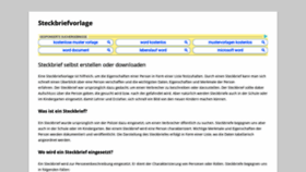 What Steckbriefvorlage.com website looked like in 2020 (3 years ago)