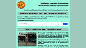 What Shaolin.org website looked like in 2020 (4 years ago)