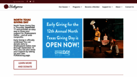 What Shakespearedallas.org website looked like in 2020 (3 years ago)