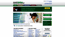 What Saskjobs.ca website looked like in 2020 (5 years ago)