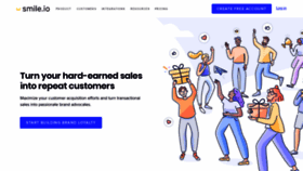 What Smile.io website looked like in 2020 (5 years ago)