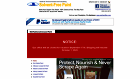 What Solventfreepaint.com website looked like in 2020 (3 years ago)