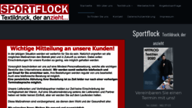 What Sportflock.de website looked like in 2020 (3 years ago)