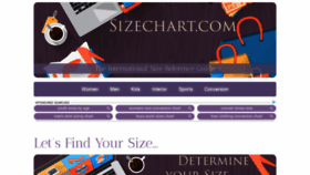 What Sizechart.com website looked like in 2020 (3 years ago)