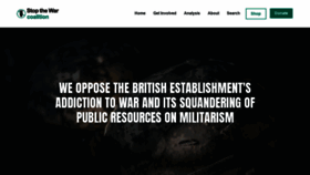 What Stopwar.org.uk website looked like in 2020 (3 years ago)
