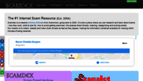 What Scamdex.com website looked like in 2020 (3 years ago)