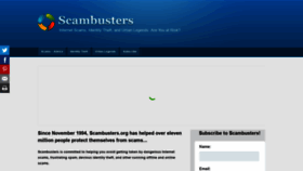 What Scambusters.com website looked like in 2020 (3 years ago)