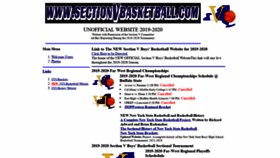 What Sectionvbasketball.com website looked like in 2020 (3 years ago)