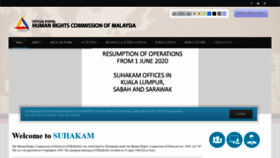 What Suhakam.org.my website looked like in 2020 (3 years ago)